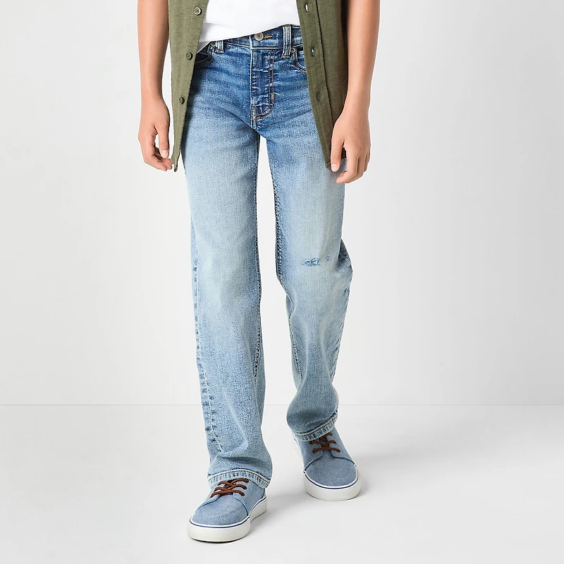 Thereabouts Little & Big Kid Boys Adjustable Waist Mid Rise Straight Leg Jean