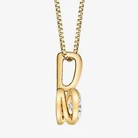 Womens 1/10 CT. Natural White Diamond 14K Gold Round 18 Inch Pendant Necklace