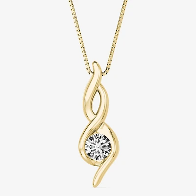 Womens 1/8 CT. Natural White Diamond 14K Gold 18 Inch Pendant Necklace