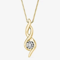 Womens 1/8 CT. Natural White Diamond 14K Gold 18 Inch Pendant Necklace