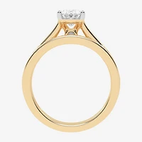 (G / Vs2-Si1) Womens 1 1/2 CT. T.W. Lab Grown White Diamond 10K Gold Oval Side Stone Bridal Set
