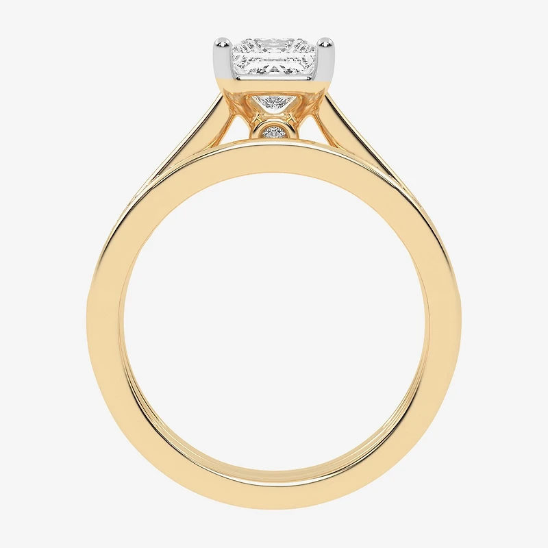 (G / Vs2-Si1) Womens 1 1/2 CT. T.W. Lab Grown White Diamond 10K Gold Side Stone Bridal Set