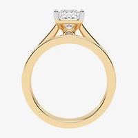 (G / Vs2-Si1) Womens 1 1/2 CT. T.W. Lab Grown White Diamond 10K Gold Side Stone Bridal Set