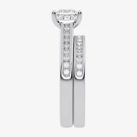 (G / Vs2-Si1) Womens 1 1/2 CT. T.W. Lab Grown White Diamond 10K Gold Side Stone Bridal Set