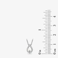 (I1-I2/ H) Womens 1/6 CT. T.W. Lab Grown White Diamond Sterling Silver Pear 18 Inch Pendant Necklace