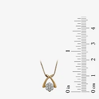 Diamond Blossom Womens 1/10 CT. T.W. Lab Grown White Diamond 14K Gold Over Silver Flower 18 Inch Pendant Necklace