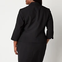 Black Label by Evan-Picone Womens Plus Classic Fit Suit Jacket