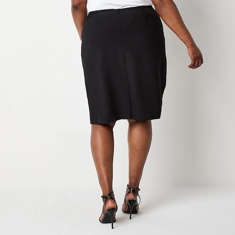 Black Label by Evan-Picone Womens Plus Suit Skirt