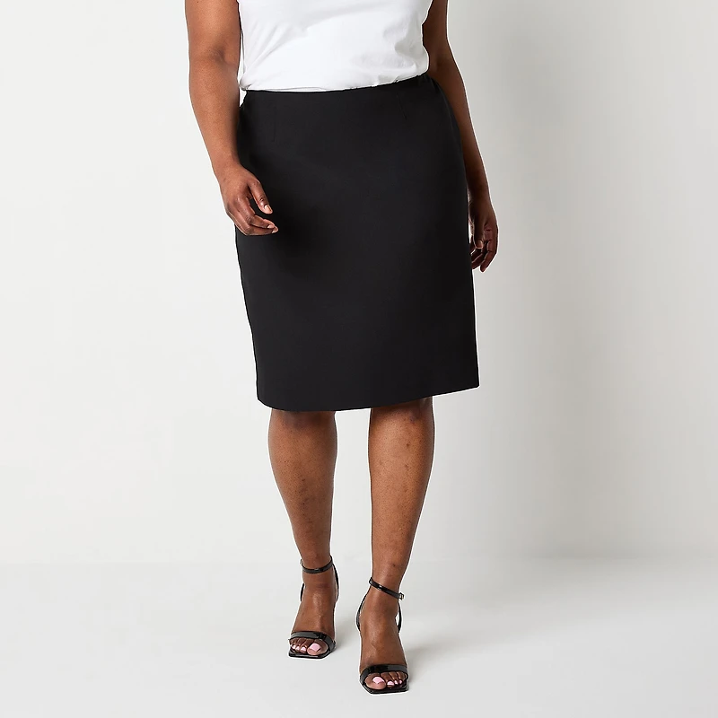 Black Label by Evan-Picone Womens Plus Suit Skirt
