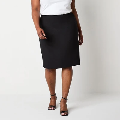 Black Label by Evan-Picone Womens Plus Suit Skirt