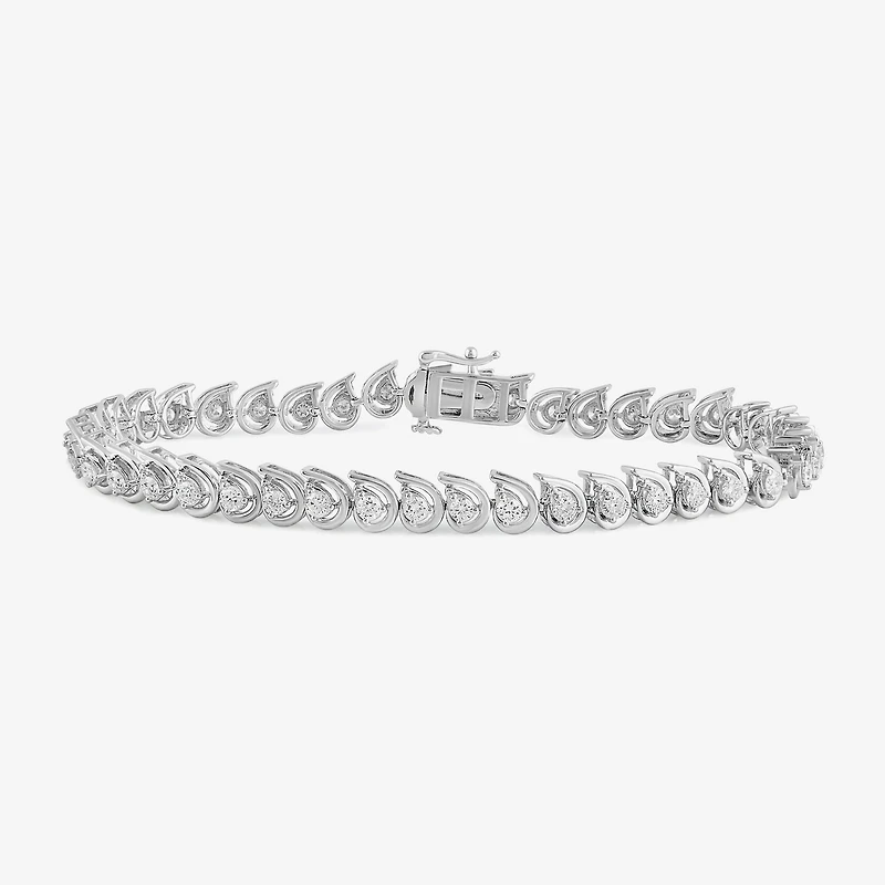 Womens 2 CT. T.W. Lab Grown White Diamond Sterling Silver 7.25 Inch Tennis Bracelet