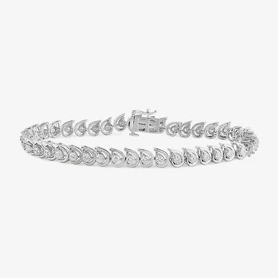 Womens 2 CT. T.W. Lab Grown White Diamond Sterling Silver 7.25 Inch Tennis Bracelet