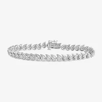 Womens 2 CT. T.W. Lab Grown White Diamond Sterling Silver 7.25 Inch Tennis Bracelet