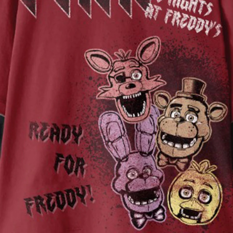Little & Big Kid Boys Crew Neck Long Sleeve Regular Fit Five Nights at Freddys Graphic T-Shirt