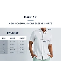 Haggar Performance Seersucker Mens Short Sleeve Slim Fit Button-Down Shirt