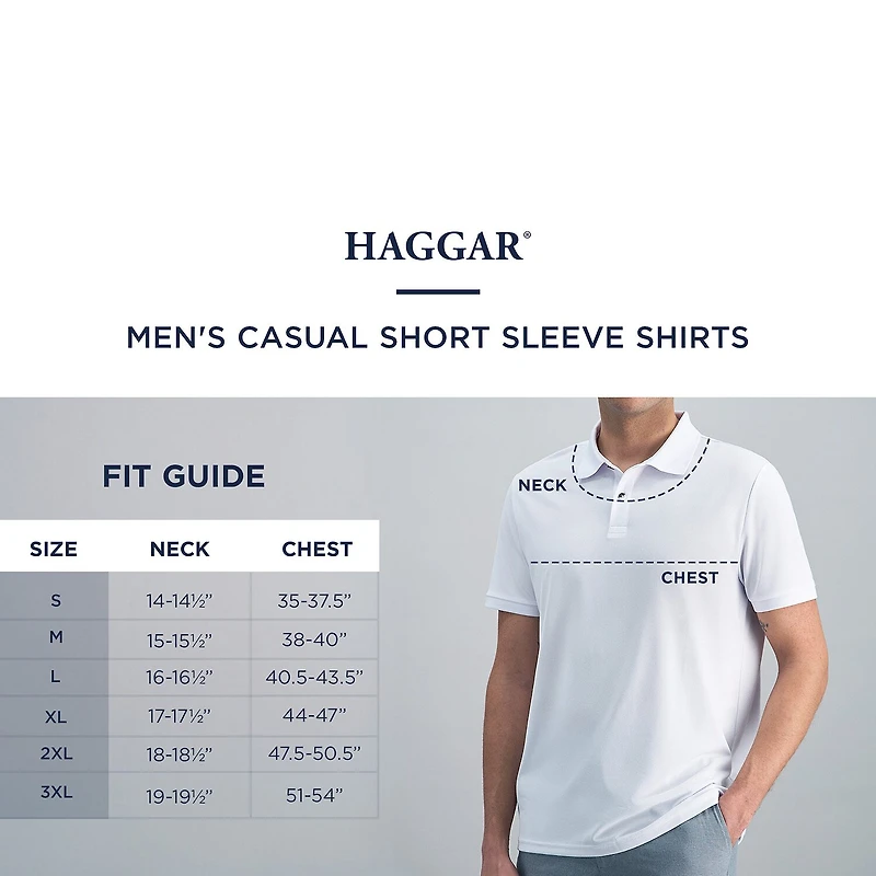 Haggar Pique Mens Regular Fit Short Sleeve Polo Shirt