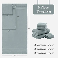Madison Park Signature Turkish Oversized Cotton Solid 6-pc. Bath Towel Set