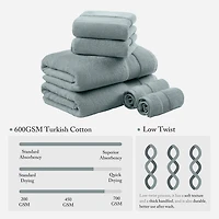 Madison Park Signature Turkish Oversized Cotton Solid 6-pc. Bath Towel Set