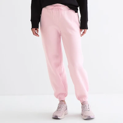 Xersion Womens Drawstring Waist Cuffed Mid Rise Regular Fit Petite Fleece Active Jogger Pant