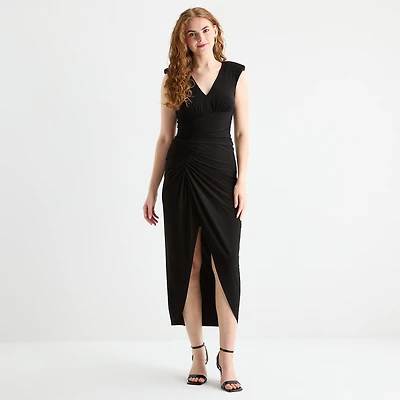 Jessica Howard Womens V Neck Sleeveless Sheath Dress