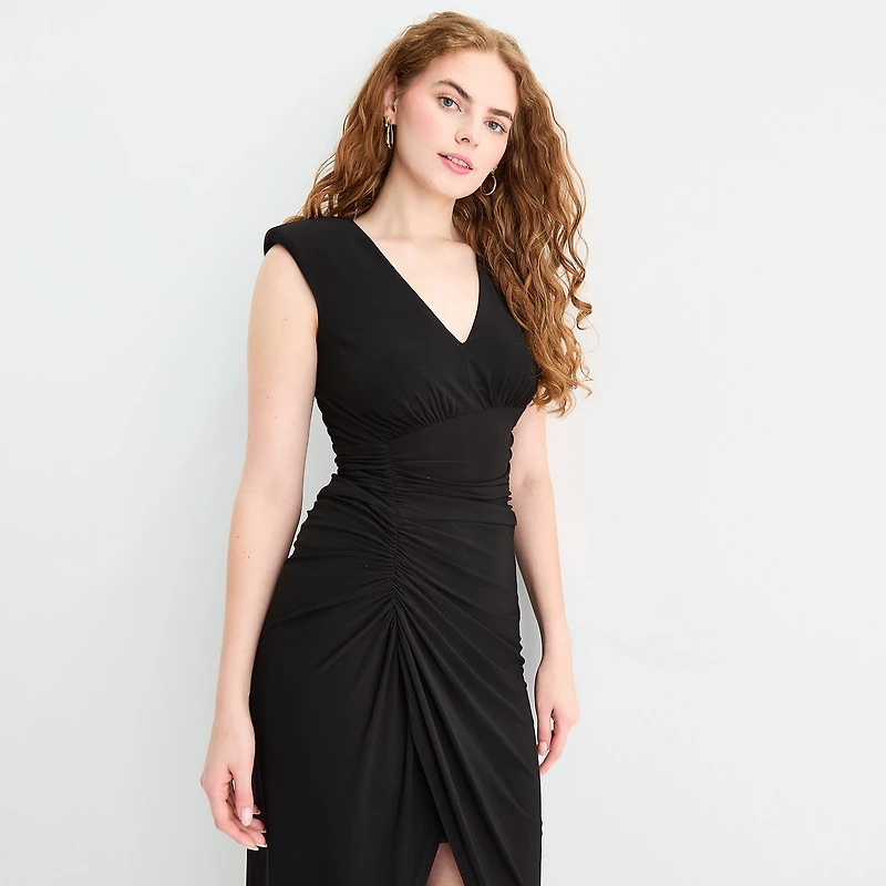 Jessica Howard Womens V Neck Sleeveless Sheath Dress