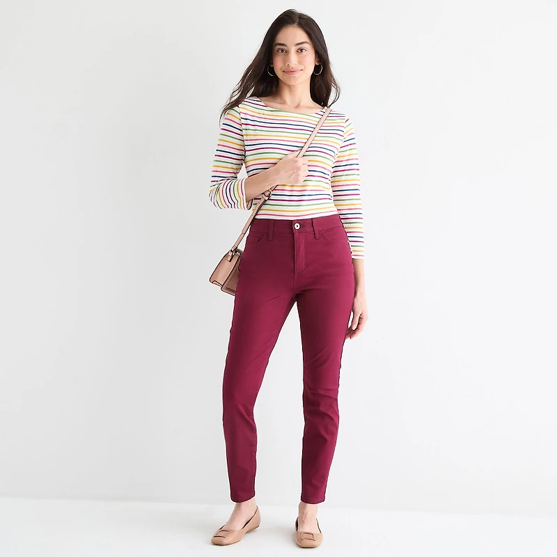 St. John's Bay Womens Mid Rise Skinny Fit Jean