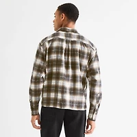 Arizona Mens Easy-on + Easy-off Long Sleeve Classic Fit Flannel Shirt