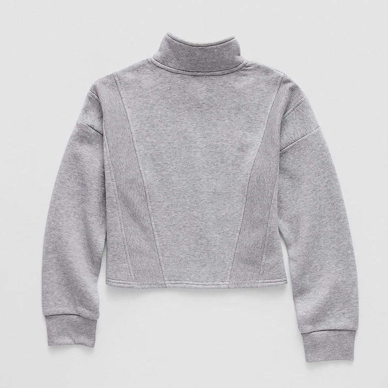 Xersion Little & Big Kid Girls Mock Neck Long Sleeve Fleece Active Quarter-Zip Pullover