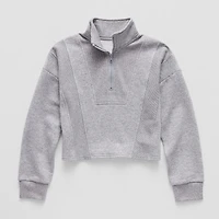 Xersion Little & Big Kid Girls Mock Neck Long Sleeve Fleece Active Quarter-Zip Pullover