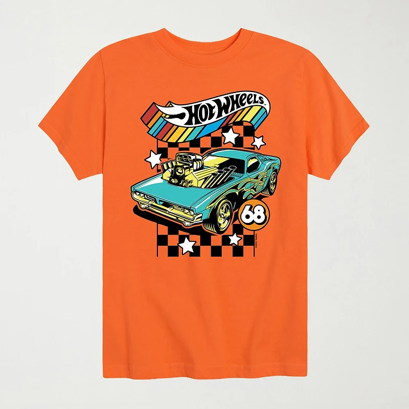 Little & Big Kid Boys Crew Neck Short Sleeve Regular Fit Hot Wheels Graphic T-Shirt