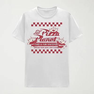 Pizza Planet Little & Big Kid Boys Crew Neck Short Sleeve Regular Fit Toy Story Graphic T-Shirt