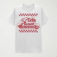 Pizza Planet Little & Big Kid Boys Crew Neck Short Sleeve Regular Fit Toy Story Graphic T-Shirt
