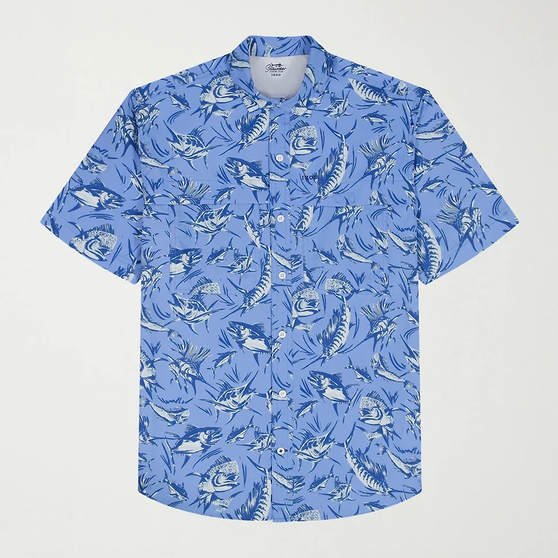 IZOD Sunshield Performance Mens Short Sleeve Classic Fit Stretch Fabric Big and Tall Button-Down Shirt
