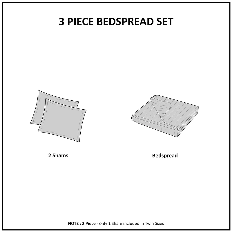 510 Design Hayley 3-pc. Reversible Bedspread Set