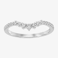 1/4 CT.T.W. Natural Diamond 10K or 14K White Gold Chevron Wedding Band