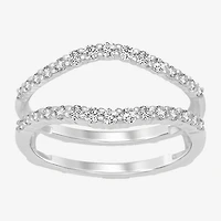 Womens 1/2 CT. T.W. Natural White Diamond 14K Gold Ring Guard
