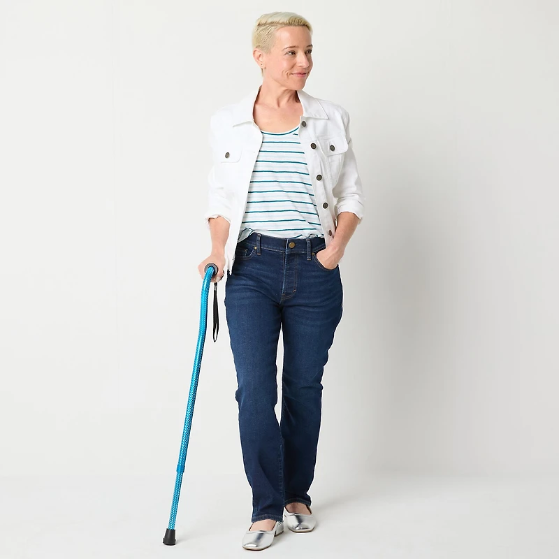 a.n.a Womens High Rise Adaptive Easy-on + Easy-off Straight Leg Jean