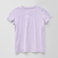 Disney Collection Little & Big Kid Girls Crew Neck Short Sleeve Regular Fit Anna Elsa Frozen Graphic T-Shirt
