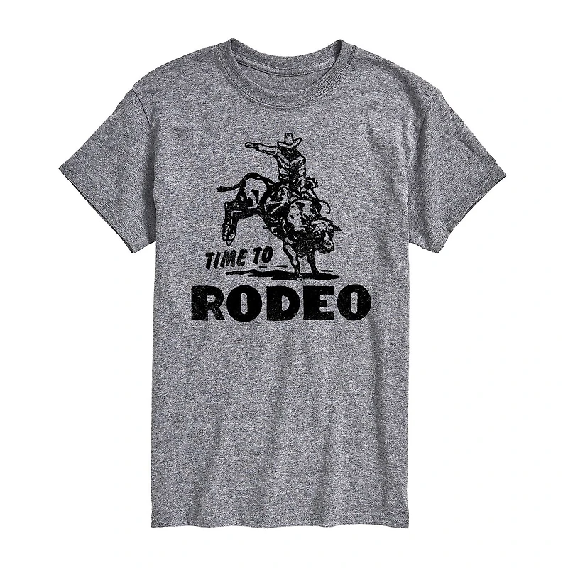 Mens Short Sleeve Time To Rodeo Graphic T-Shirt