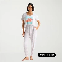 Sleep Chic Womens Crew Neck Short Sleeve Pajama Top