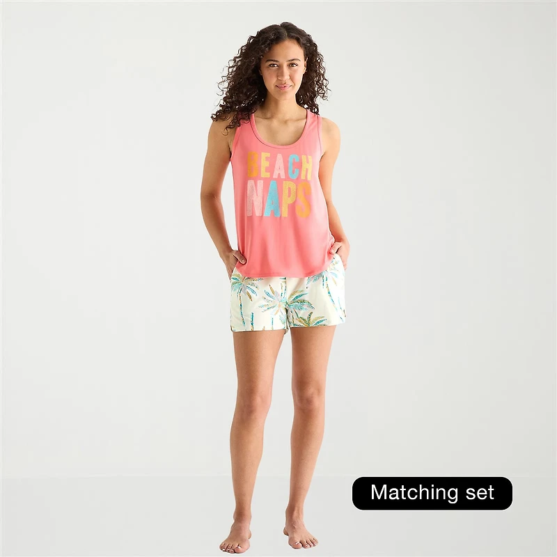 Sleep Chic Womens Scoop Neck Sleeveless Pajama Top