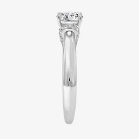 (I / I1) Womens 2 CT. T.W. Lab Grown White Diamond 10K Gold or 14K Round Side Stone Engagement Ring
