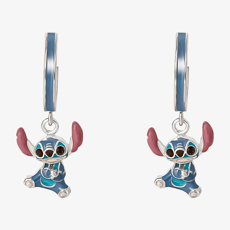 Disney Collection Girls Sterling Silver 20.2mm Lilo & Stitch Hoop Earrings