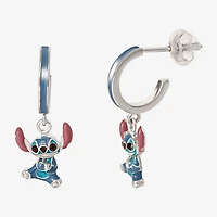 Disney Collection Girls Sterling Silver 20.2mm Lilo & Stitch Hoop Earrings