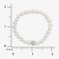 Girls Cultured Freshwater Pearl & Crystal Bracelet