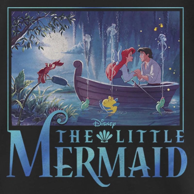 Disney Collection Little & Big Kid Girls Crew Neck Short Sleeve Regular Fit Ariel The Mermaid Graphic T-Shirt