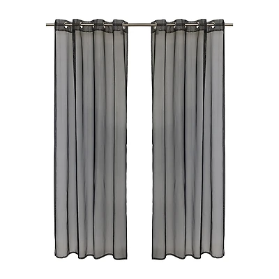 Outdoor Decor No Se'Em Grommet Top Sheer Single Curtain Panel
