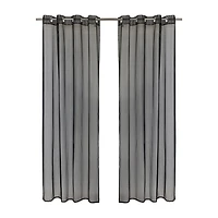 Outdoor Decor No Se'Em Grommet Top Sheer Single Curtain Panel