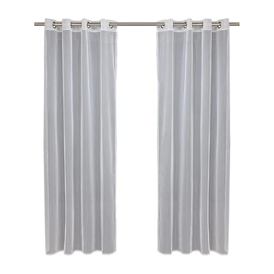 Outdoor Decor No Se'Em Grommet Top Sheer Single Curtain Panel