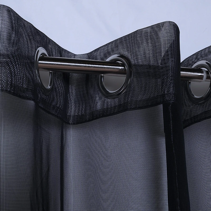 Outdoor Decor No Se'Em Grommet Top Sheer Single Curtain Panel